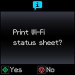 3. Press the arrow buttons to select Print Status Sheet and press the OK button. You see this screen: 4. Press the start button to print the network status sheet.