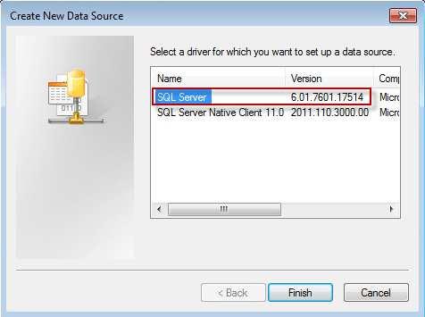 The name of the SQL server instance in which Sample Scheduler database is created.
