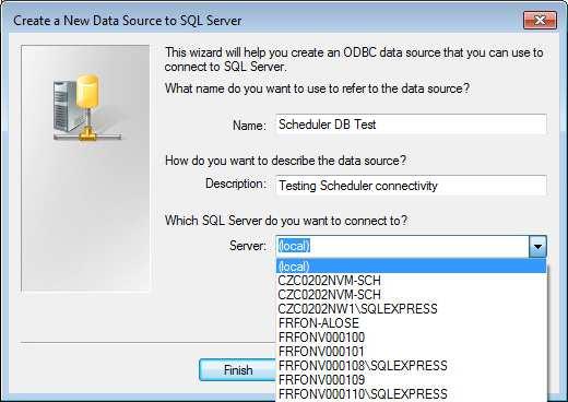 Since you probably do not have any problem of connectivity with that computer, you can select it. The combo box provides an option comprising only the SQL server machine.