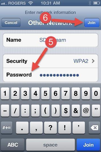 Step 4: Choose WPA2 and go back via Other Network located on the top left hand