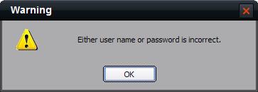 If user wants to change password, please select a user name and click Modify.