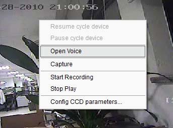 Voice Control Right click the selected window, select Open Voice to enable audio preview, right click