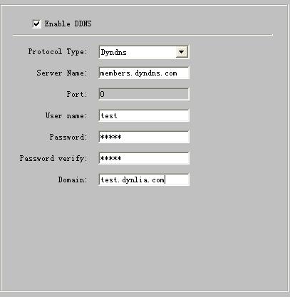 9.1.3.3 DDNS Adopting DDNS function can solve the problems caused by dynamic IP. Click Enable DDNS. If the IPServerIP is selected as protocol, then input the address where the IP server is running.