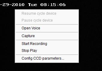 select the Config CCD parameters option, open the camera CCD setting menu.