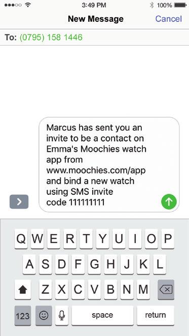 Select the contact from your phone address book, or manually enter their phone