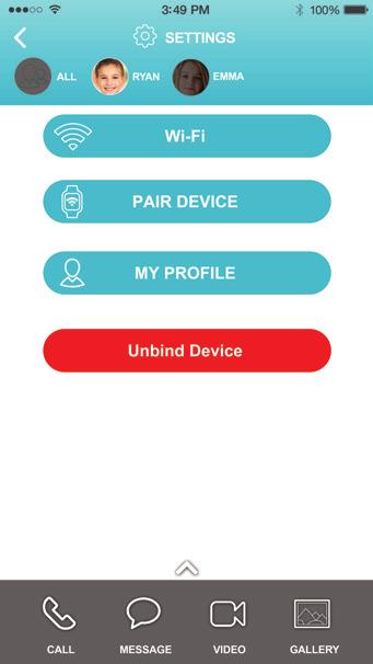 Unbind Watch If you need to unbind your Moochies watch from your MyMoochies App account, click on the Unbind Device menu item