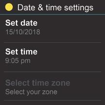 Moochies Watch Settings Date and Time Your Moochies watch can get the correct date and time through your mobile network, or based