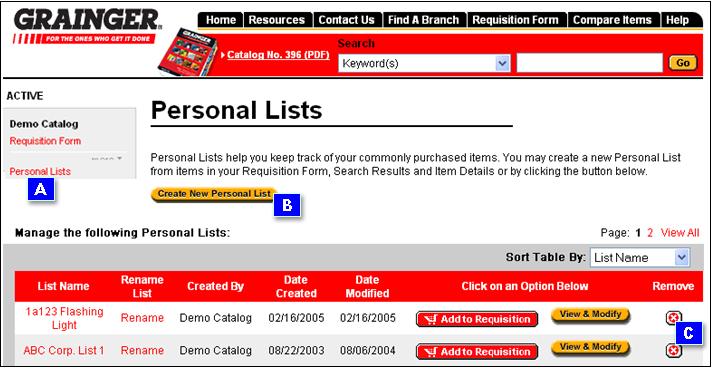 Personal Lists Personal Lists Your Personal Lists are records of the products you requisition frequently. Add items to a requisition easily, with a just a few clicks.