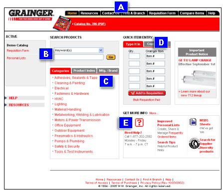 Home Page eprocurement is quick and easy with Grainger. Use this handy guide to walk you step-by-step through our convenient site features. Then keep it near your computer for reference.