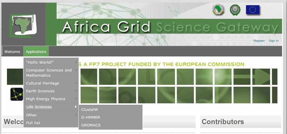 AfricaGrid Science Gateway https://sgw.africa-grid.