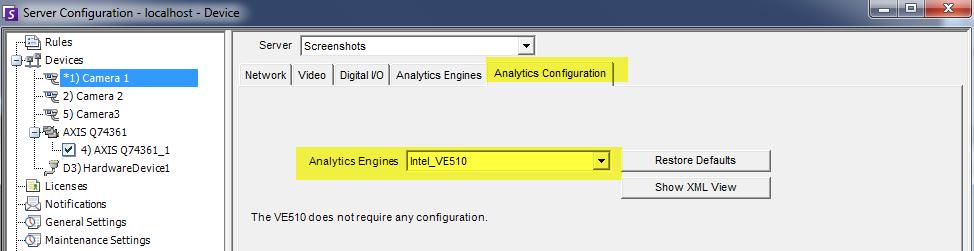 Select the Analytics Engines tab and select VE510- Metadata. 5.