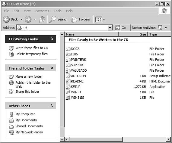 CD Burning 35 Figure 3.2 Create a data CD by dragging files to the CD burner. You can add and remove files to this list.
