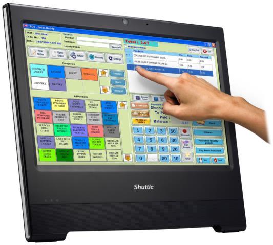 All-in-One PC for POS applications The Shuttle POS X506 is a valued All-in-One POS Terminal PC boasting a 15.6-inch touchscreen.