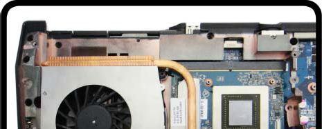 Remove screws 2-5 from the heat sink in the order indicated on the