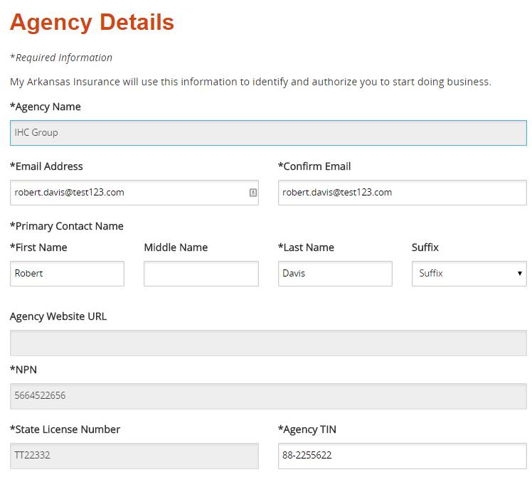 User Account Management 3.3.1: Add Agency Details The Agency Details page enables Agencies to provide agency information. Figure 6.