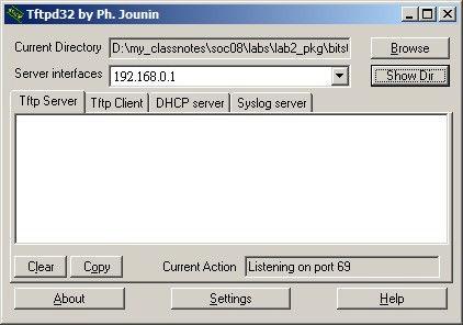 Run a tftp Server on Host PC We must run a tftp server on the host PC in order to send/receive data