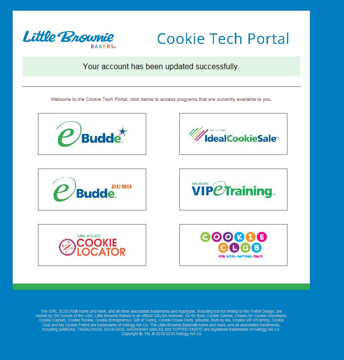 Step Five - Enter Little Brownie Cookie Tech Portal