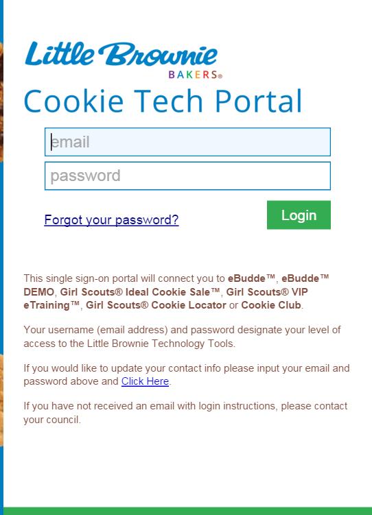 Forgot Password Go to https://cookieportal.