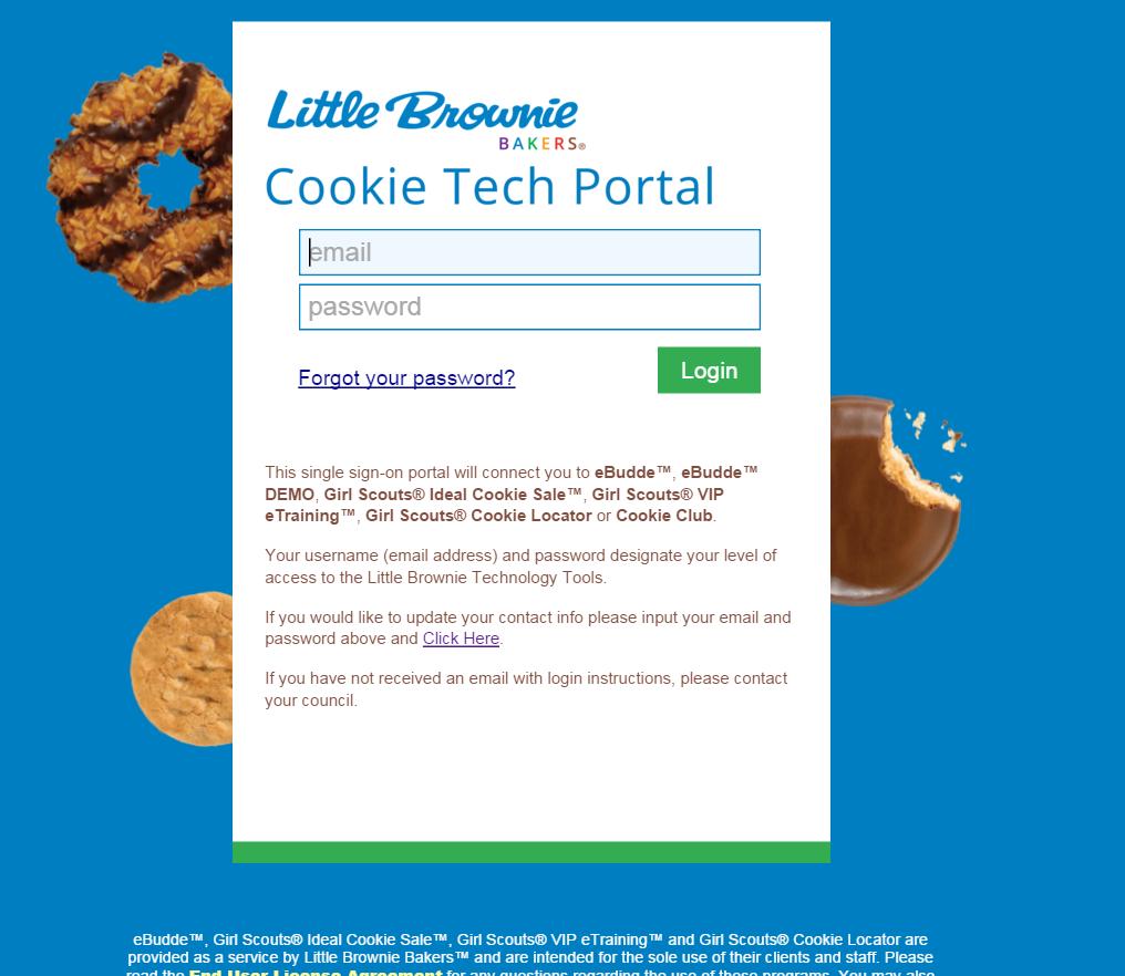 Change Profile/Email Address Log into the Little Brownie Tech Portal at https://cookieportal.littlebrownie.