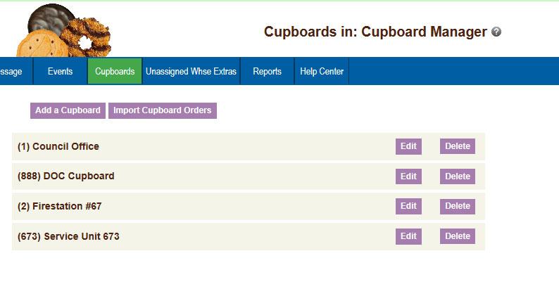 Cupboards Tab The cupboards tab is where you enter in the cupboard information and import cupboard initial orders.