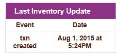 The last inventory update section tells you the last time the transaction tab was updated The