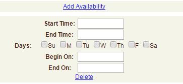 Adding Cupboard Availability You can specify specific dates and times that your cupboard is available.