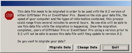 Locate and select your data file from the Change Data File window. 15) The following window will confirm your data file selection. Select Migrate Data.