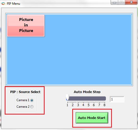 Figure 12 Edge Detection Option 9. Select PIP Menu to change the PIP settings. 10. In the PIP Menu, the source of the PIP window can be selected between Camera 1 and Camera 2 using PIP: Source Select.