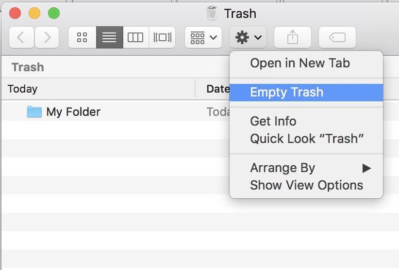 To delete a file or folder from your computer: Click on it and hold down the mouse button. Without letting go of the button, drag it to the trash bin located on the right of the Dock.