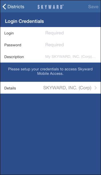 You then will need to enter in your credentials that you use to normally log into the district s Skyward system.