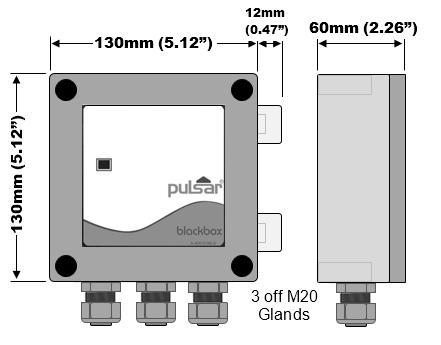 The full dimensions of the enclosure are as shown below. Cable Entry There are 3 x 20mm (0.