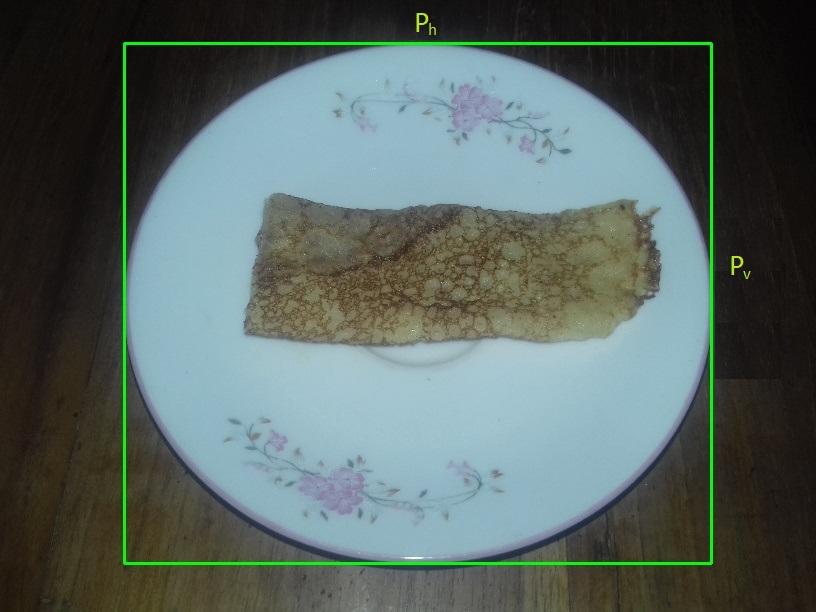 Fig. 4: Plate observed from captured image 2) Segment different food regions: At this step, we separate all different food items in the image and ignore all non-food items.