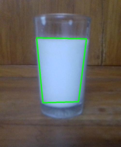 1) Segmentation of liquid: We segment out the liquid from the transparent container with along the background. First, we apply the smoothing filter to the image to reduce noise.