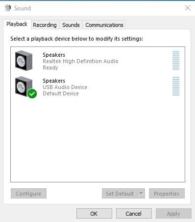 II. INSTALLATION KLIM Puma setup Windows 1. Go to your Control Panel > Hardware & Sound > Sound > Playback tab (at the top).