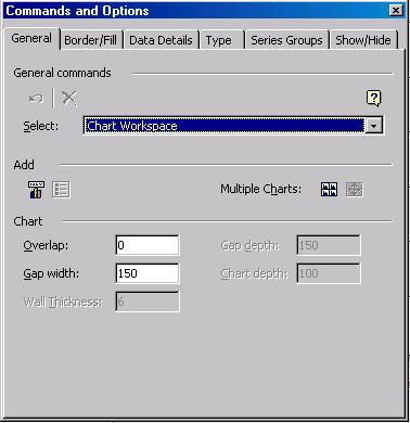 5. Drag and drop the Computer Service Pack attribute to the Series Fields 6. Click this icon in the toolbar to launch the Commands and Options window. 7.