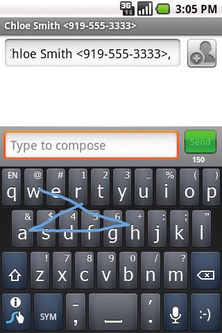 Use Swype Text Entry Optimus C features a virtual QWERTY keyboard with Swype, an innovative method of text entry.