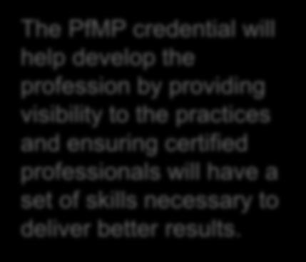Portfolio Management Professional (PfMP) The PfMP certification recognizes the advanced experience and skill to help align portfolios with strategy.