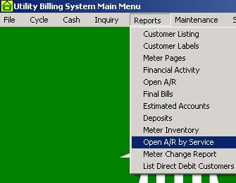 STEP 3 From your Utility Billing Main