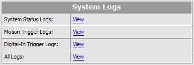 System Logs System Logs System Status Logs Click the [View] button on the right side to list the logs of system status.
