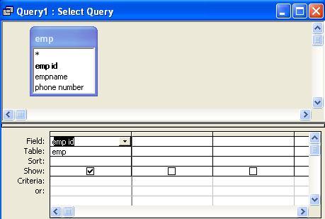 Microsoft Access Queries To retrieve a single column: 1. Open query in Query Design view. 2. Choose the field name you want to display in the field line. 3.