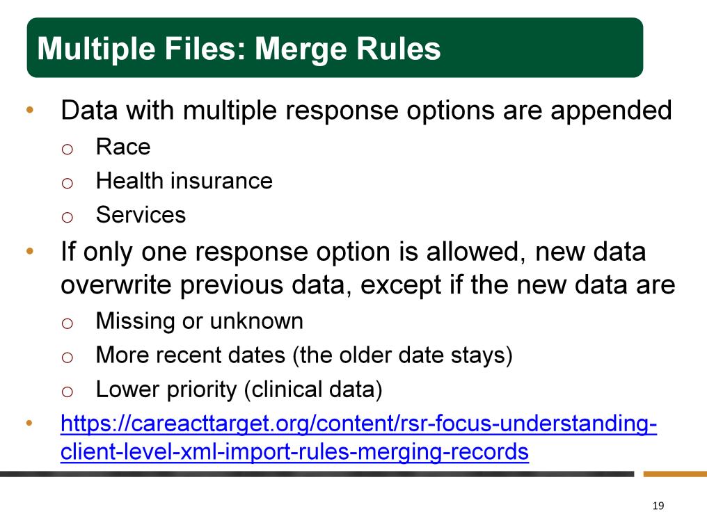 If you decide to upload more than one file, please beware of the merge rules.