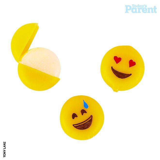 Emoji Cheese Heads Babybel Swiss cheese Sharpies Crackers Printer Paper Purchase a supply of Babybel Swiss cheese Print emoji faces for kids to use as a visual