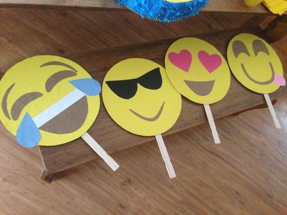 Emoji Mask Yellow construction paper Other color construction paper Scissors Glue Jumbo craft sticks Markers Cut a supply of large yellow circles Cut a supply of emoji face