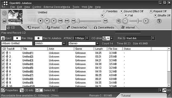 Importing audio files into your computer If you manage your audio files with OpenMG Jukebox software Note Do not remove your CLIÉ handheld while you use OpenMG Jukebox software.
