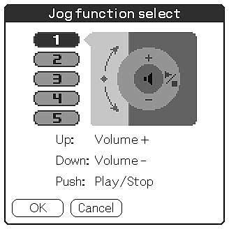 Playing audio files on your CLIÉ handheld Switching the Jog Dial navigator function for Audio Player You can select the Jog Dial navigator function for when you use the Audio Player.