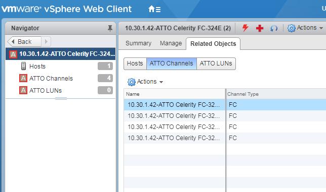 When any one of the objects stated above are selected (adapter, channel, or LUN object), a variety of tabs will be presented in order to display information or allow for the management of the object.