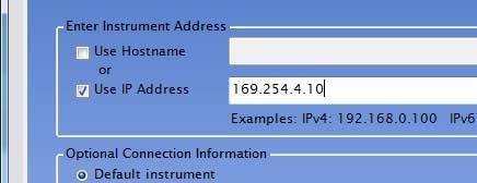 測定器の Hostname または IP