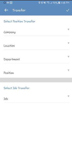 8. Alternatively, to transfer your employees into another level or job, tap Transfer Crew. Select the level you wish to transfer, followed by tapping the checkmark, then choose the employees. 9.