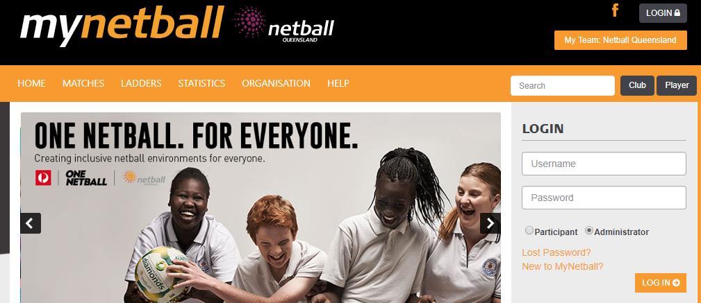 First time login Once you have received an email with a user name and password log into www.mynetball.com.au.
