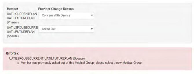 8 Producer-Assisted Transactions Change Primary Care Physician (continued) 1. After you click the Search button, the new PCP information is displayed. 2.